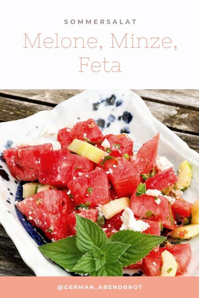 Rezept für Sommersalat mit Wassermelone, Feta, Minze